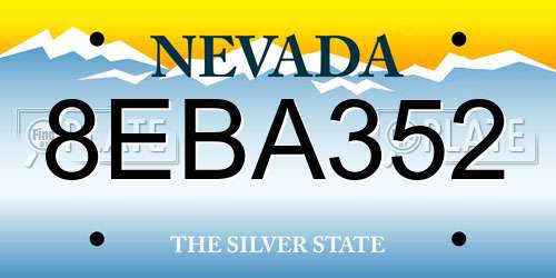8EBA352 Nevada License Plate