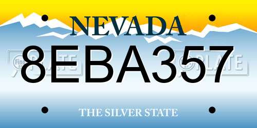 8EBA357 Nevada License Plate
