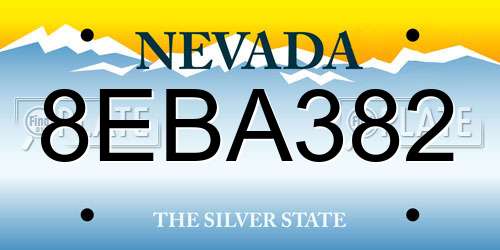 8EBA382 Nevada License Plate