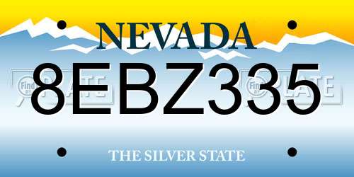 8EBZ335 Nevada License Plate