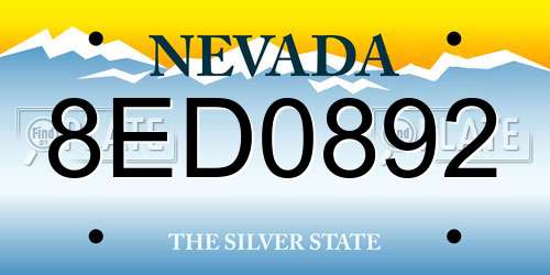 8ED0892 Nevada License Plate