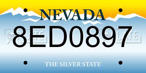 8ED0897 Nevada License Plate