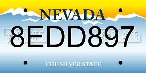 8EDD897 Nevada License Plate
