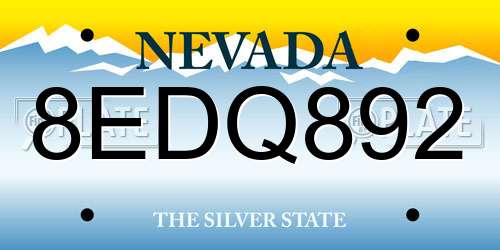 8EDQ892 Nevada License Plate