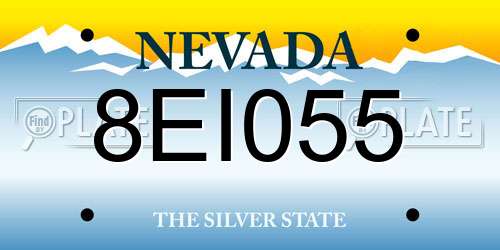 8EI055 Nevada License Plate