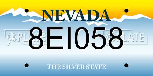 8EI058 Nevada License Plate