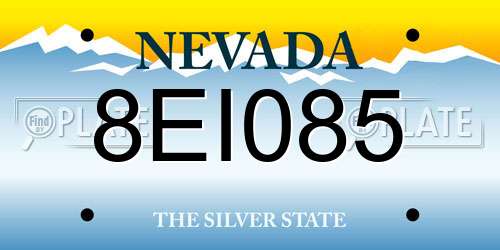 8EI085 Nevada License Plate