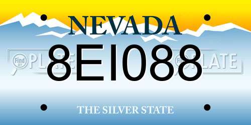 8EI088 Nevada License Plate