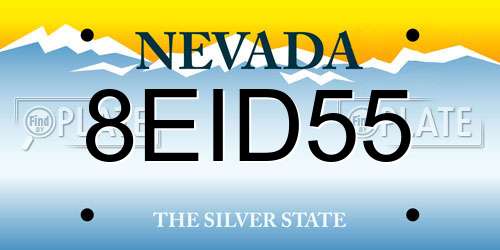 8EID55 Nevada License Plate