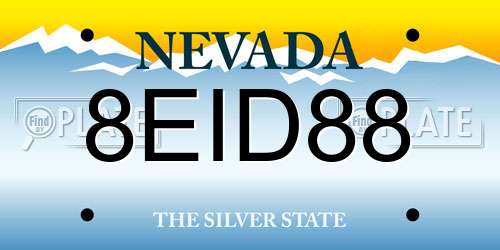 8EID88 Nevada License Plate
