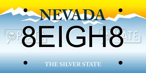 8EIGH8 Nevada License Plate