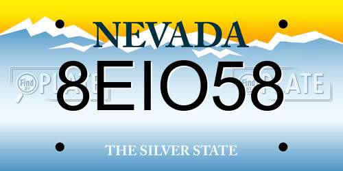 8EIO58 Nevada License Plate