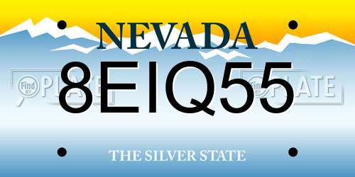 8EIQ55 Nevada License Plate