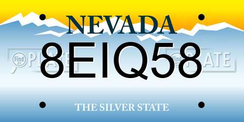 8EIQ58 Nevada License Plate