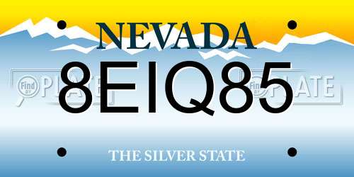 8EIQ85 Nevada License Plate
