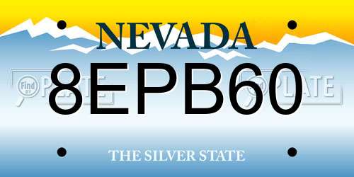 8EPB60 Nevada License Plate