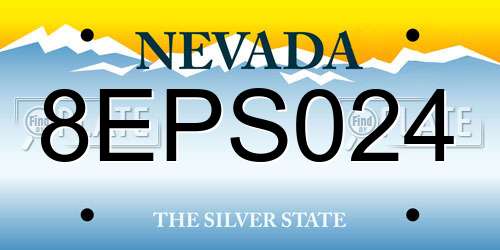 8EPS024 Nevada License Plate