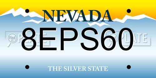 8EPS60 Nevada License Plate