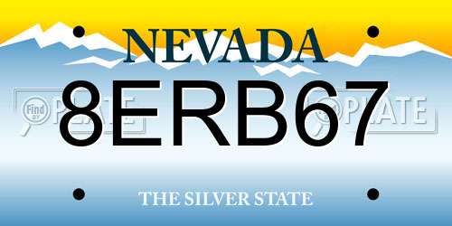 8ERB67 Nevada License Plate