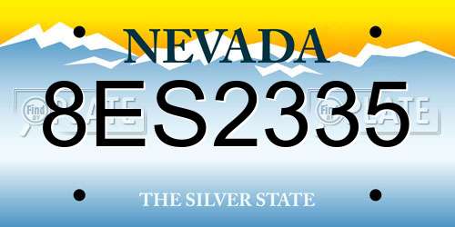 8ES2335 Nevada License Plate
