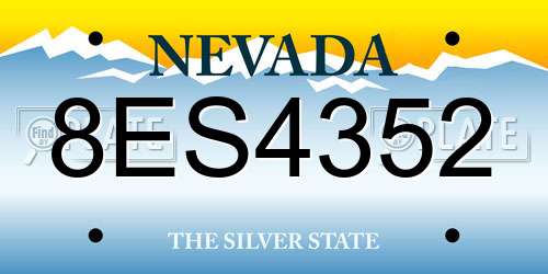 8ES4352 Nevada License Plate
