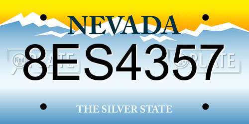8ES4357 Nevada License Plate