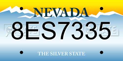 8ES7335 Nevada License Plate