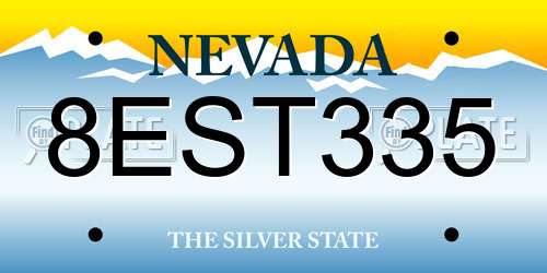 8EST335 Nevada License Plate