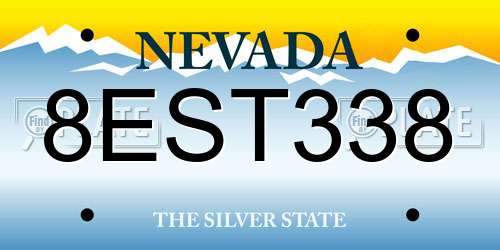 8EST338 Nevada License Plate