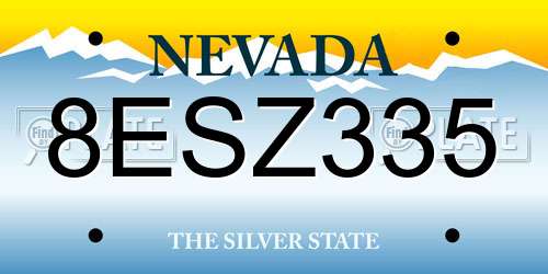 8ESZ335 Nevada License Plate