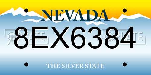 8EX6384 Nevada License Plate