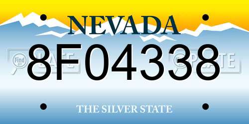 8F04338 Nevada License Plate