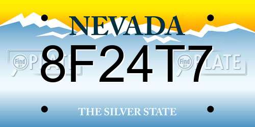 8F24T7 Nevada License Plate
