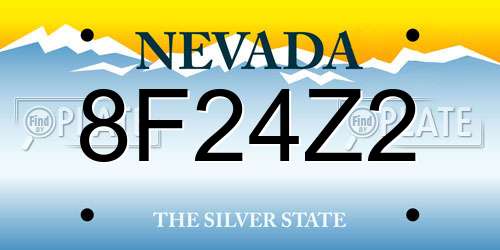 8F24Z2 Nevada License Plate