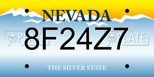 8F24Z7 Nevada License Plate