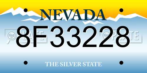 8F33228 Nevada License Plate