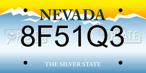 8F51Q3 Nevada License Plate