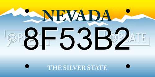 8F53B2 Nevada License Plate