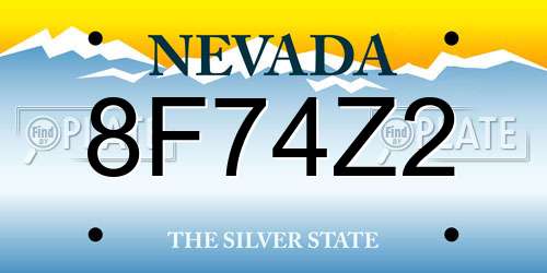 8F74Z2 Nevada License Plate