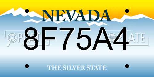 8F75A4 Nevada License Plate