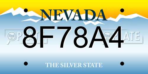 8F78A4 Nevada License Plate