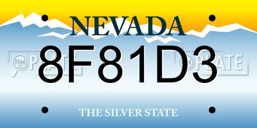 8F81D3 Nevada License Plate