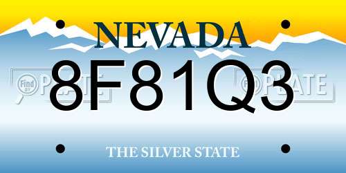 8F81Q3 Nevada License Plate
