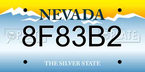 8F83B2 Nevada License Plate