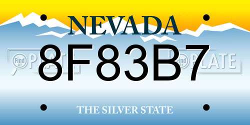 8F83B7 Nevada License Plate