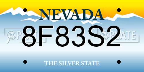 8F83S2 Nevada License Plate
