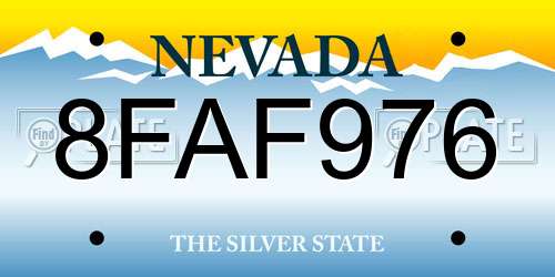 8FAF976 Nevada License Plate