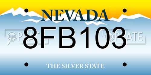8FB103 Nevada License Plate