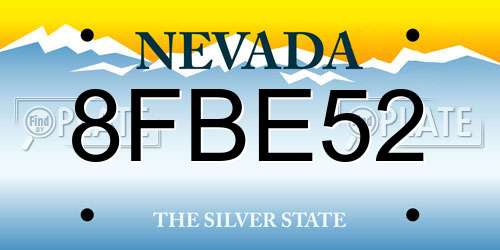 8FBE52 Nevada License Plate
