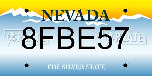 8FBE57 Nevada License Plate